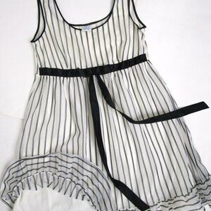 Girlie Pinstripe Mod 1960s Babydoll Nightie Gown Boudoir Nylon